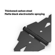 Load image into Gallery viewer, Strap Hinges for Wood Gates - Black Steel Hinges with Mounting Screws (2 Pack), Universal for Fence/Patio/Barn/Yard Doors