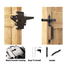 Load image into Gallery viewer, Self-Locking Fence Gate Latch With Handle, Heavy Duty Vinyl Post Mount Automatic Self-Closing Wooden Gate Hardware, Gravity Lever Door Latches for Outdoor/Secure Pool/Yard/Garden
