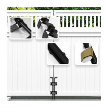 Load image into Gallery viewer, Heavy Duty 28" Door Drop Rod, 1PC, Black Powder Coated Gates Doors Stopper with Pre-Drilled Holes Brackets, Universal for Wooden & Vinly Gate, Fence Ground Latch