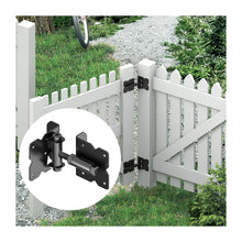 Load image into Gallery viewer, Self-Closing Gate Hinges with Nylon Bearings - Stainless Steel & Nylon Composite, Adjustable Tension Silent Closure for Wood Fence/Yard Gates (Black)