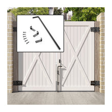 Load image into Gallery viewer, Heavy Duty 28” Door Drop Rod, 2pcs, Black Powder Coated Gates Doors Stopper with Pre-Drilled Holes Brackets, Universal for Wooden & Vinly Gate, Fence Ground Latch