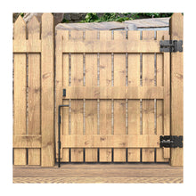 Load image into Gallery viewer, Heavy Duty 28” Door Drop Rod, 2pcs, Black Powder Coated Gates Doors Stopper with Pre-Drilled Holes Brackets, Universal for Wooden & Vinly Gate, Fence Ground Latch