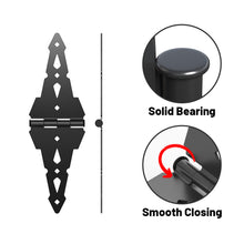 Load image into Gallery viewer, Fence Gate Hardware Set, Self-Closing Latch & Heavy Duty Hinges With Handle(2+1 Kit) - Complete Black Steel Kit for Wooden Fence Gates/Barn Doors