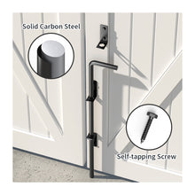 Load image into Gallery viewer, Heavy Duty 28” Door Drop Rod, 2pcs, Black Powder Coated Gates Doors Stopper with Pre-Drilled Holes Brackets, Universal for Wooden & Vinly Gate, Fence Ground Latch