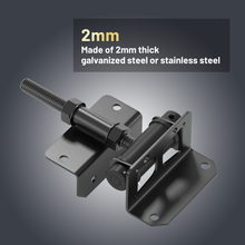 Load image into Gallery viewer, Self-Closing Fence Gate Hinges, Small Size Stainless Steel with Black Powder Coat & Spring Loaded, Adjustable Tension for Wooden Fence Doors/Gates/Yard