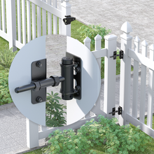 Load image into Gallery viewer, Self-Closing Fence Gate Hinges, Small Size Stainless Steel with Black Powder Coat & Spring Loaded, Adjustable Tension for Wooden Fence Doors/Gates/Yard