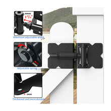 Load image into Gallery viewer, Self-Closing Gate Hinges Heavy Duty, Carbon Steel with Black Powder Coat &amp; Spring Loaded, Adjustable Tension Pinch-Resistant for Wooden Fence Doors/Gates/Yard Enclosures
