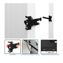 Load image into Gallery viewer, Self-Locking Fence Gate Latch, Heavy Duty Vinyl Post Mount Automatic Self-Closing Wooden Gate Hardware, Gravity Lever Door Latches for Outdoor/Secure Pool/Yard/Garden
