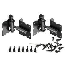 Load image into Gallery viewer, Self-Closing Gate Hinges Heavy Duty, Carbon Steel with Black Powder Coat &amp; Spring Loaded, Adjustable Tension Pinch-Resistant for Wooden Fence Doors/Gates/Yard Enclosures
