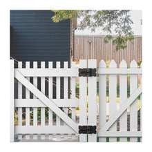 Load image into Gallery viewer, Self-Closing Gate Hinges Heavy Duty, Carbon Steel with Black Powder Coat &amp; Spring Loaded, Adjustable Tension Pinch-Resistant for Wooden Fence Doors/Gates/Yard Enclosures
