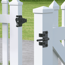 Load image into Gallery viewer, Self-Locking Fence Gate Latch, Vinyl Post Mount Automatic Self-Closing Wooden Gate Hardware, Gravity Lever Door Latches for Outdoor/Secure Pool/Yard/Garden
