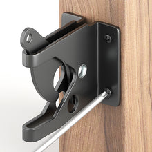 Load image into Gallery viewer, Gravity Gate Latch - Heavy-Duty Self-Locking for Wooden &amp; Vinyl Fence Gates (Black Steel)
