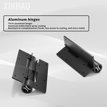 Load image into Gallery viewer, Aluminum Gate Hinges - Lightweight &amp; Rustproof, Self-Closing Adjustable Spring Tension for Wood Fence/Yard Doors (Black, 2 Pack)
