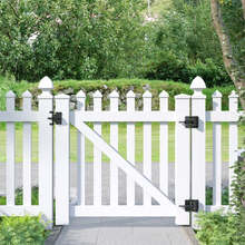Load image into Gallery viewer, Self-Closing Fence Gate Hinges, Small Size Stainless Steel with Black Powder Coat &amp; Spring Loaded, Adjustable Tension for Wooden Fence Doors/Gates/Yard
